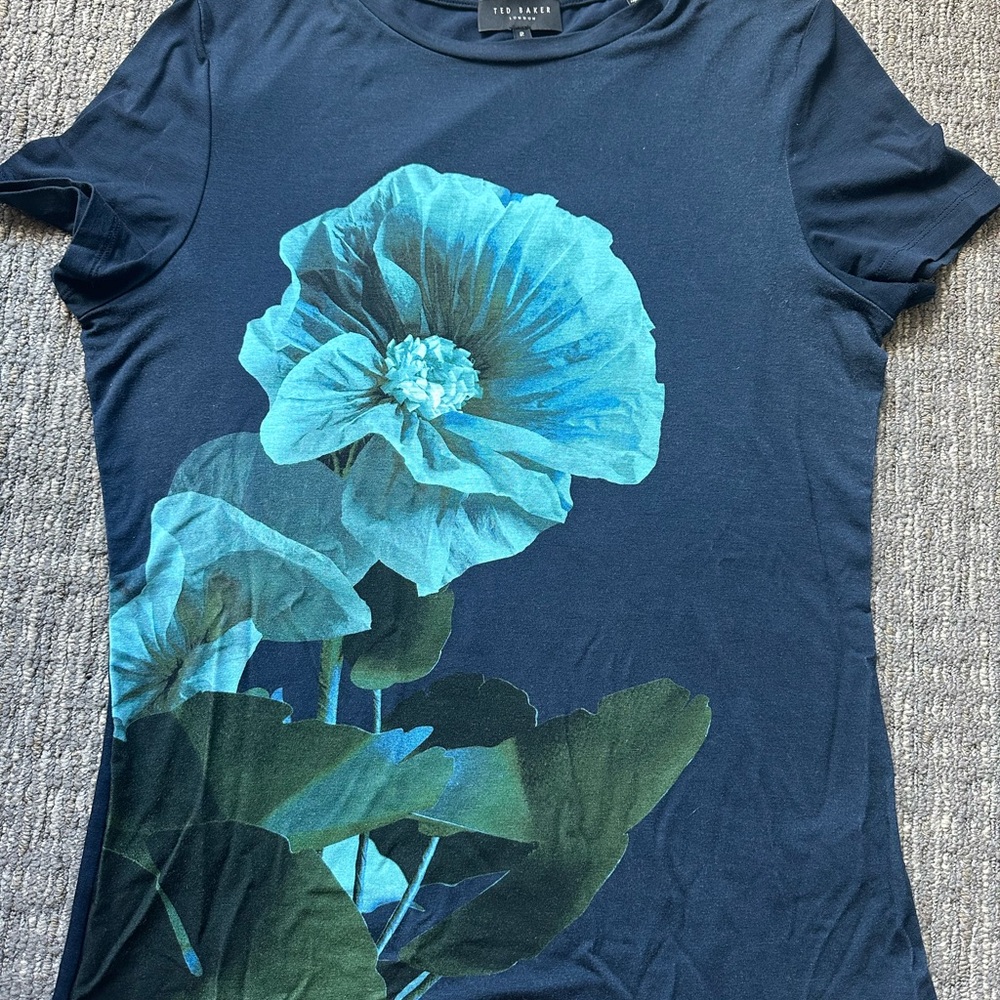 Ted Baker Dark Blue Tee with Aqua Accents